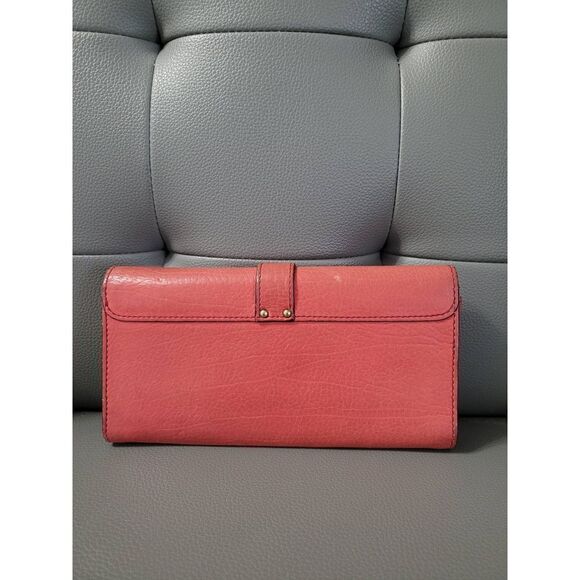 Chloe Red Leather Long Bifold Wallet - Picture 2 of 6
